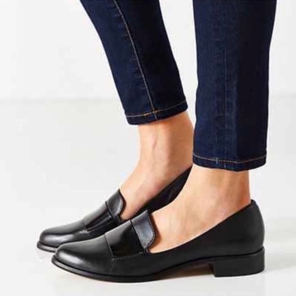 M4D3 Black Ocean Loafers 6 Leather Mod Flat 6 Chic Modern Boho Minimalist - Picture 5 of 8